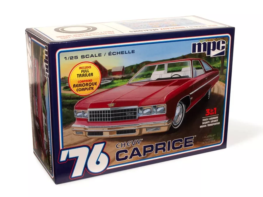 MPC 1976 Chevy CapriceIncludes Trailer; 1:25 Scale Model Kit