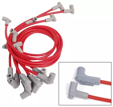 MSD 8.5mm Super Conductor Spark Plug Wire Set Red 90 Degree Boots 31549