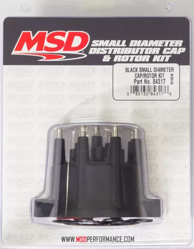 MSD Black Small Diameter Distributor Cap and Rotor Kit 84317
