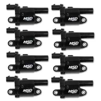 MSD Blaster Gen V Black Round Ignition Coils for GM V8 2014-Up Set of 8 826883