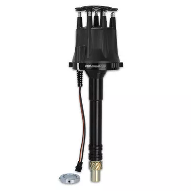 MSD Pro-Billet Distributor for Chevy V8 with Locked-Out Timing and Bronze Gear Black Finish 85505