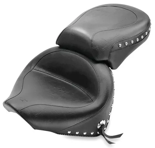 Mustang 2-Piece Wide Studded Black Touring Seat (75910)