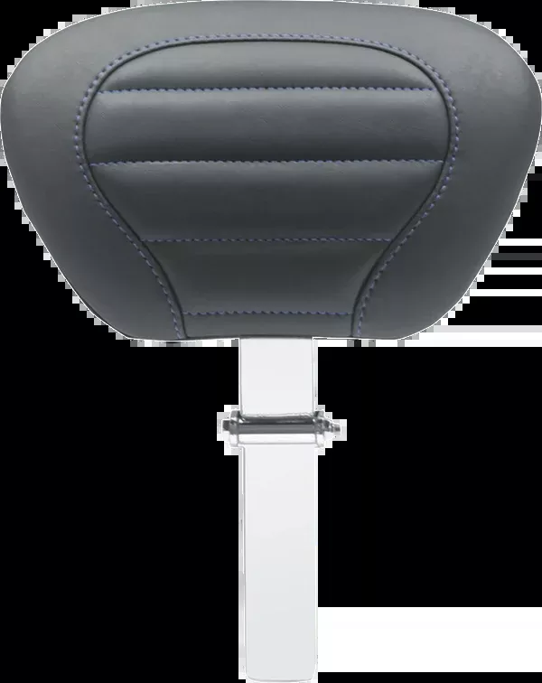 Mustang Deluxe Driver Backrest - Black W/ Sky Blue Stitching - FLT/FLH '08-'25