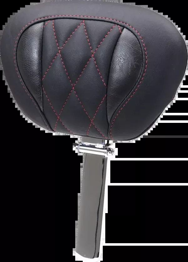 Mustang Deluxe Driver Backrest – Diamond – Dark Cherry Stitching – FLT/FLH ’23-’25