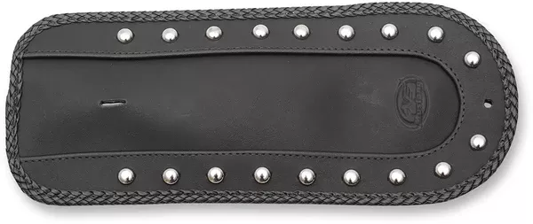 Mustang Fender Bib - Smooth Chrome-Studded - Black - HD Dyna '06-'17