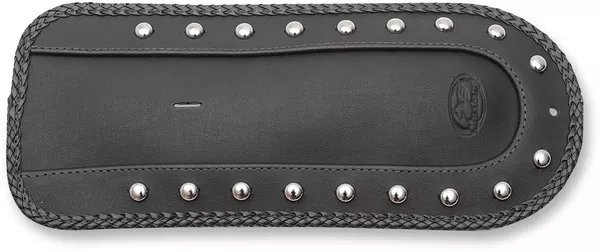 Mustang Fender Bib - Smooth Chrome-Studded - Black - HD Dyna '91-'05