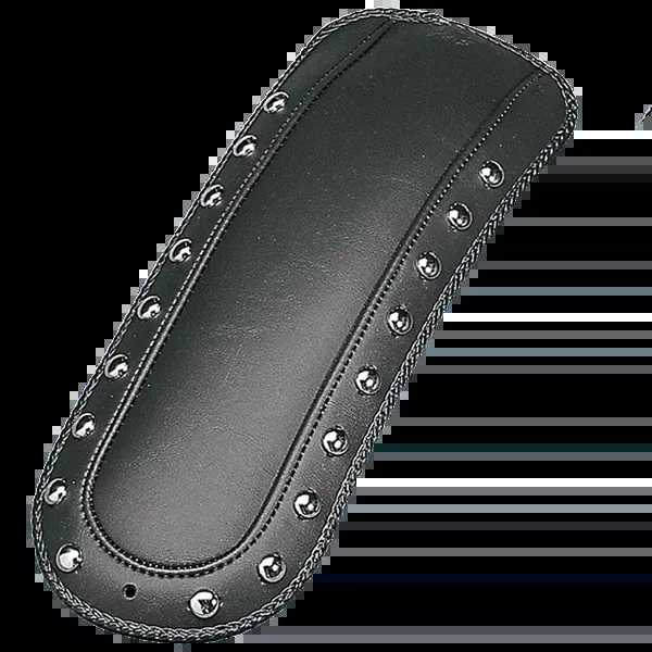 Mustang Fender Bib - Smooth Chrome-Studded - Black - HD Softail/FXR