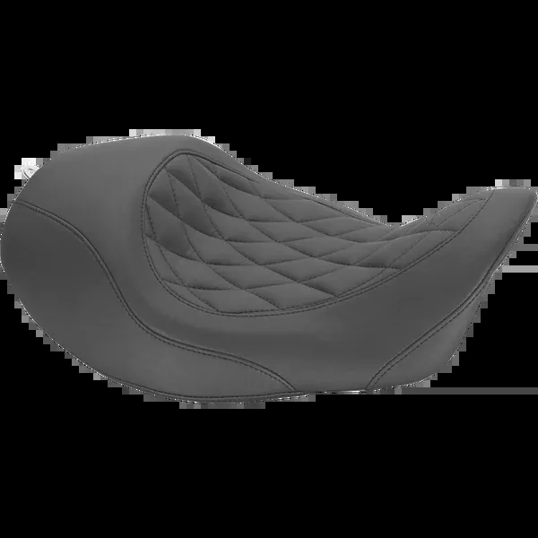 Mustang Forward Wide Tripper Solo Seat - Diamond - Black - Dyna '06-'17
