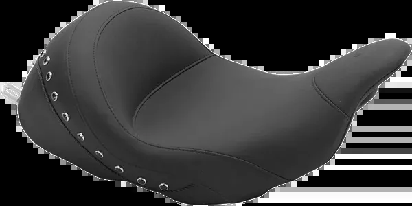 Mustang Lowdown Vintage Seat – No Driver Backrest – Black Studded – FL ’08-’25