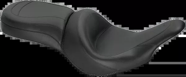 Mustang Seat - Vintage - Wide - Touring - Without Driver Backrest - One-Piece - Smooth - Black - Vulcan