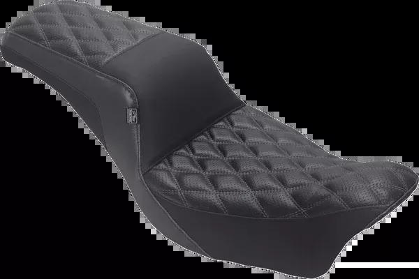 Mustang Squareback Seat - Double Diamond - Gray Stitch - Dyna '06-'17