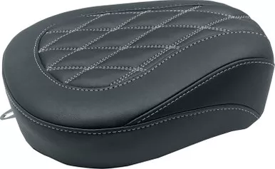 Mustang Wide Tripper Passenger Seat Black w/ Gun Metal Stitching - 76648GM