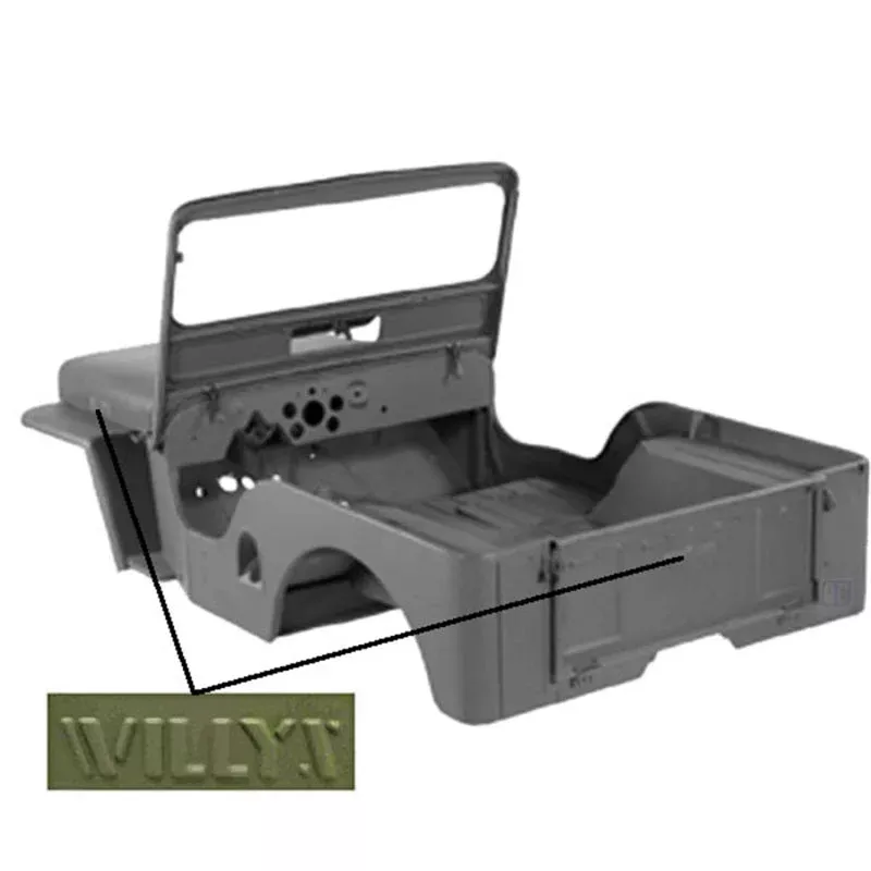 Omix Body Tub Kit with Script fits 1949-1953 Jeep Willys CJ-3A / 1949-1953 Jeep Willys CJ-3