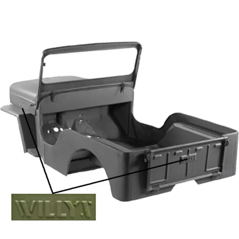 Omix Body Tub Kit with Script fits 1954-1968 Jeep CJ3B, Willys CJ-3