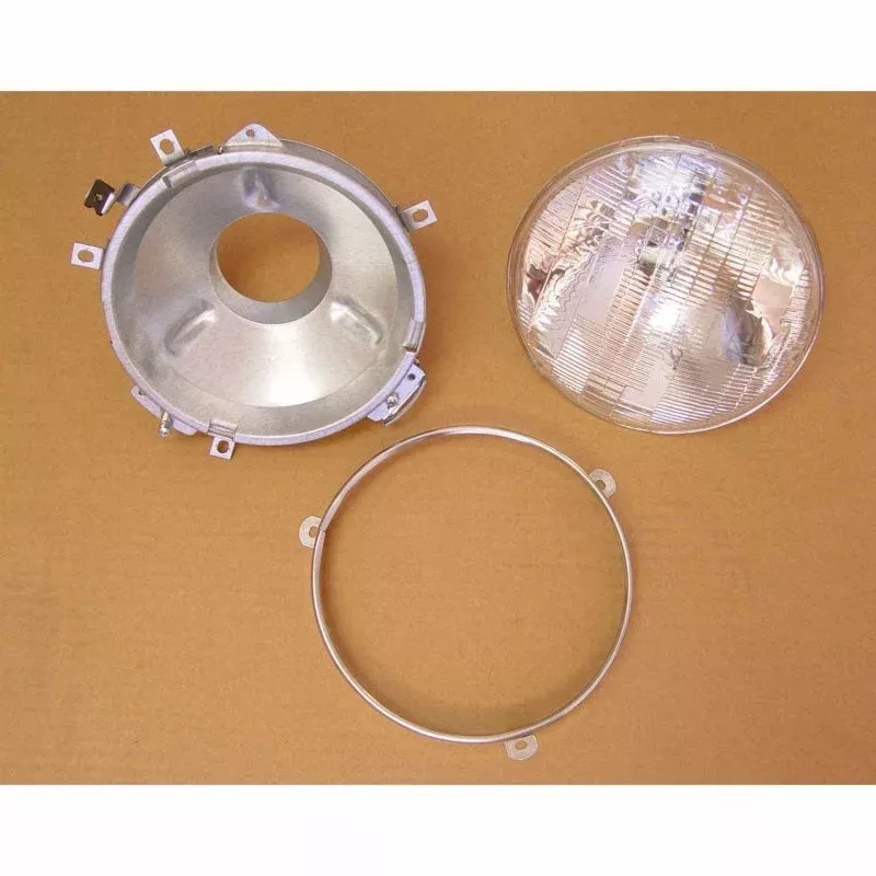 Omix Headlight Assembly With Bulb 12402.01 fits 1972-1983 Jeep CJ5 / 1972-1975 Jeep CJ6 / 1976-1986 Jeep CJ7 / 1981-1985 Jeep Scrambler