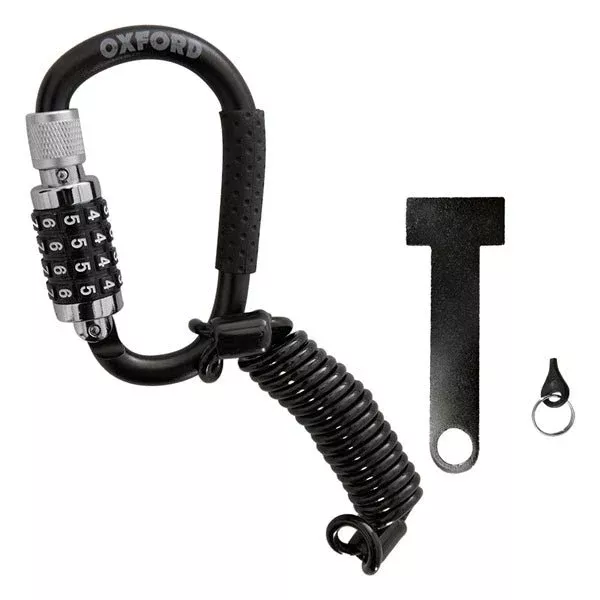 Oxford Lidlock Combination Carabiner Helmet Lock
