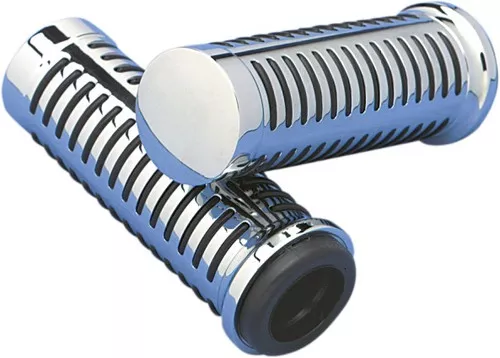 Parts Unlimited O-Ring Design Chrome Grips for 7/8" Handlebars (DS-243184)