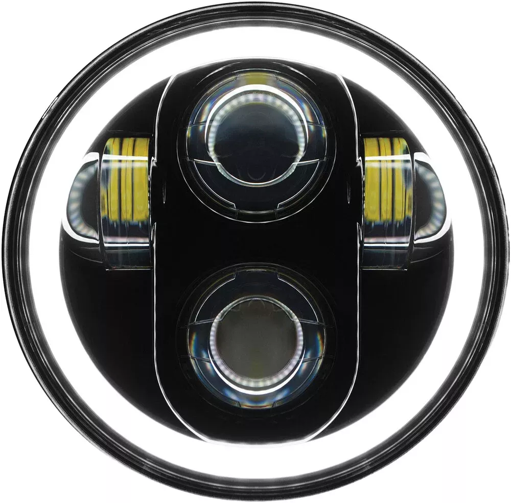 Pathfinder 5 3/4″ LED Headlight With Full Halo Black – HD5MBH