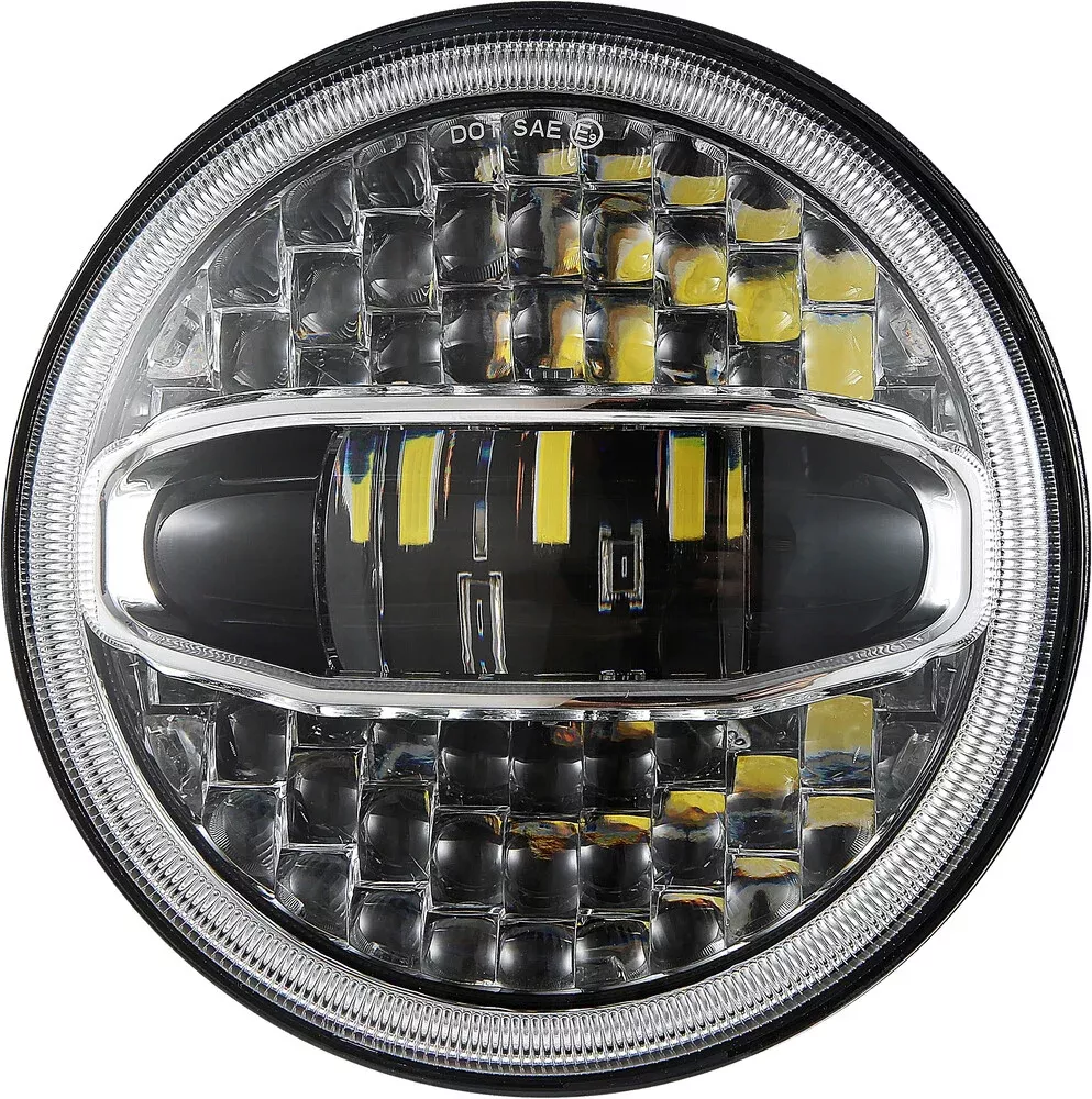 Pathfinder 7″ LED Headlight With Chrome Mounting Bracket – HD7NWC