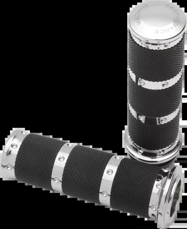 Performance Machine (PM) Contour XLS Renthal Wrapped Grips - TBW - Chrome