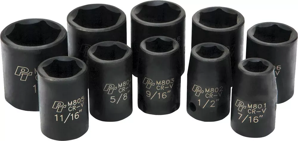 Performance Tool 10 PC 1/2″ SAE IMP SKT SET Shallow – M592DB