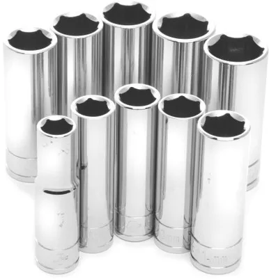 Performance Tool 10 Pc 3/8" Met Socket Set Deep - W38402
