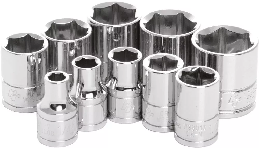 Performance Tool 10 PC 3/8″ SAE Socket SET Shallow – W38002