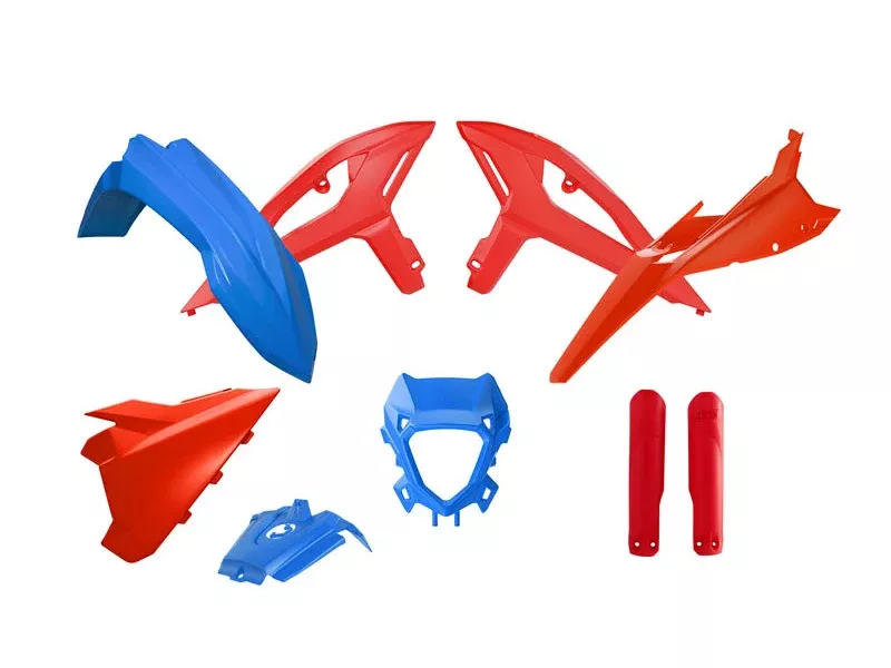 PLASTIC KIT BETA RR X-PRO RACE 2025, R-TECH R-KITBET-OEM-385 8PCS BLUE RED
