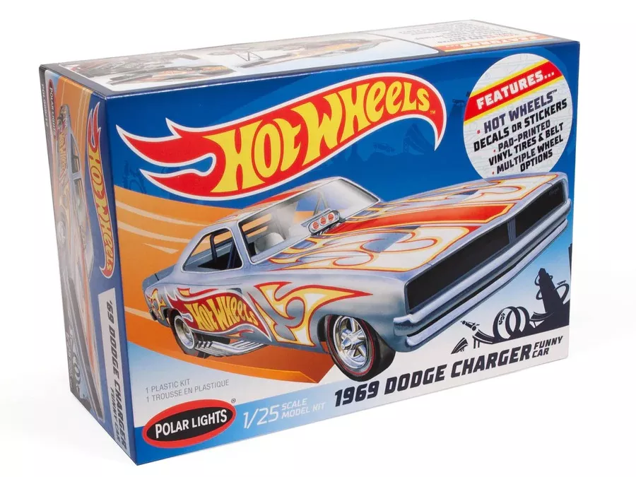 Polar Lights 1969 "Hot Wheels" Dodge Charger Funny Car 1:25 Scale Model Kit