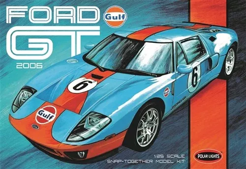 Polar Lights 2006 "Gulf Oil" Ford GT1:25 Scale SNAP Model Kit