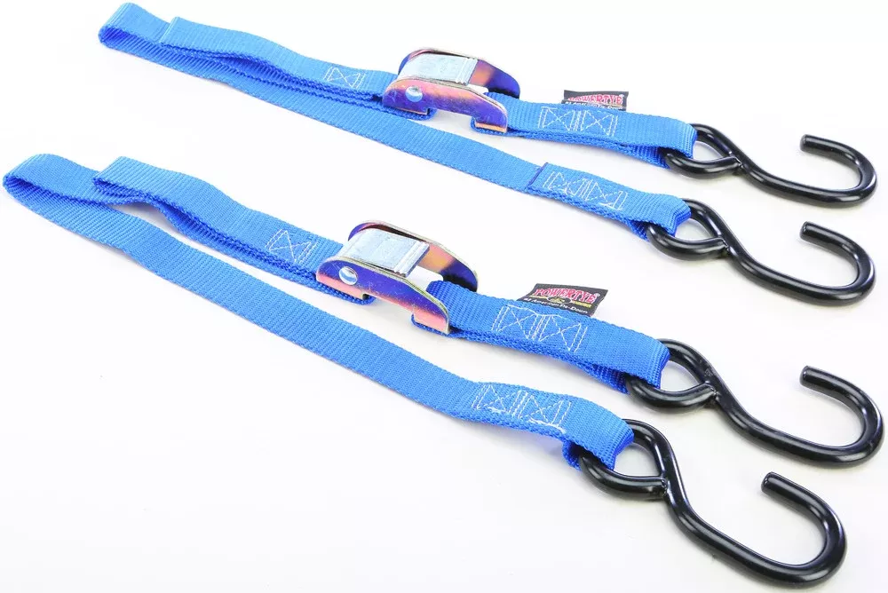 Powertye TIE-Down CAM S-Hook Watercraft 1"X3' Blue Pair - 22033