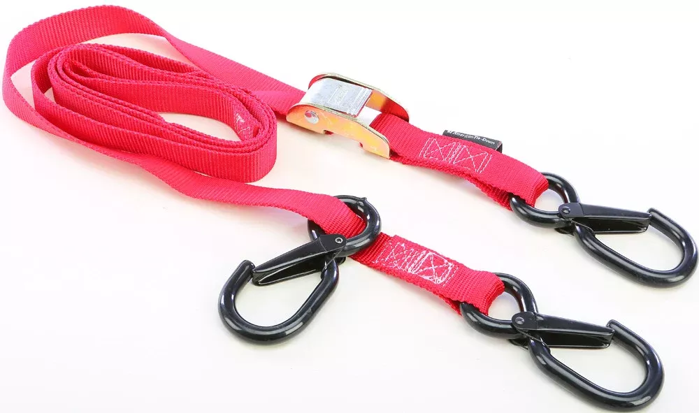 Powertye TIE-Down CAM SEC Hook Watercra Watercraft 1"X8' RED Each - 24361-S