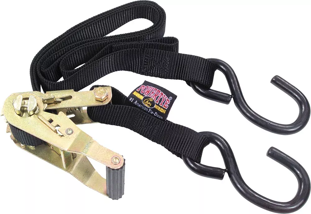 Powertye TIE-Down Ratchet S-Hook 1"X6' Black Each - 32072 EACH
