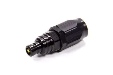 Q/R #6 Str Hose End Plug Valved Black 22606J
