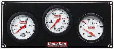 QuickCar 3-Gauge Extreme Panel Oil Pressure Water Temperature Voltmeter 61-7017