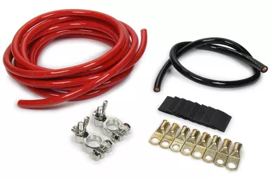 QuickCar 4 Gauge Battery Cable Kit 15 ft Red 2 ft Black Top Mount 57-009