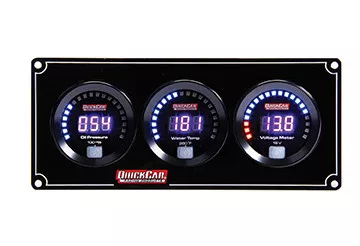 Quickcar Digital 3-Gauge Panel Oil Pressure Water Temperature Voltmeter 67-3017