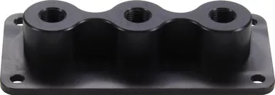 QuickCar Firewall Junction 3-Port 1/8" NPT Black Anodized Aluminum 63-130