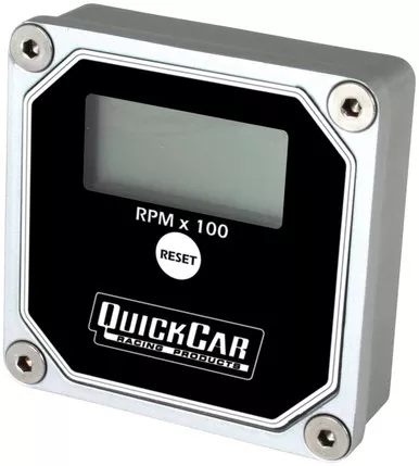 QuickCar LCD Digital Tachometer Black 1-3/4 x 3/4 Display Waterproof Aluminum 611-100