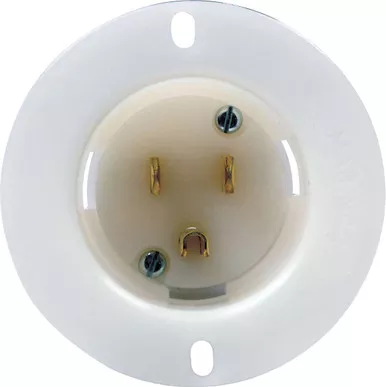 QuickCar Male Recessed Outlet 110V Flange Mount 3-Prong Socket 57-710