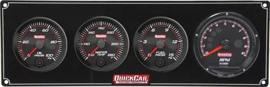 Quickcar Redline 3-1 Gauge Panel OP/WT/FP w/Recall Tach 69-3042