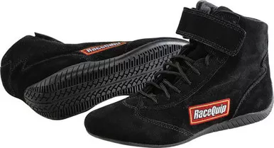 Racequip Shoe Mid-Top Black Size 8 SFI 30300080
