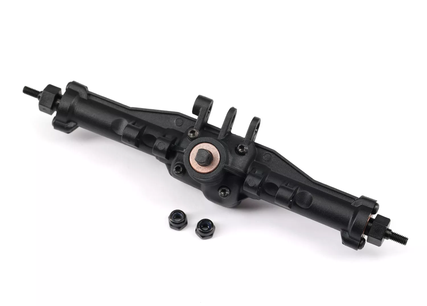 Rear Axle, Assembled, & M2.5x0.45 Nylon Locknut
