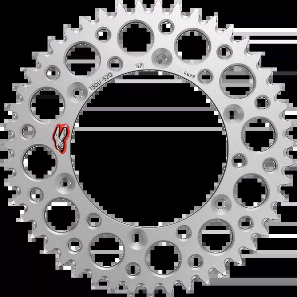 Renthal Rear Sprocket – Aluminum – 47 Tooth – Silver – Honda/Yamaha