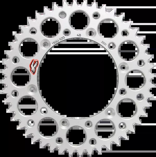 Renthal Rear Sprocket – Aluminum – 48 Tooth – Silver – Honda/Yamaha
