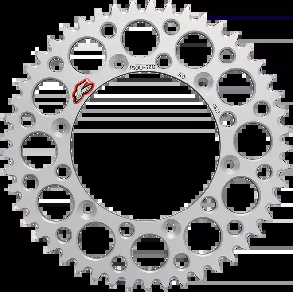 Renthal Rear Sprocket – Aluminum – 49 Tooth – Silver – Honda/Yamaha