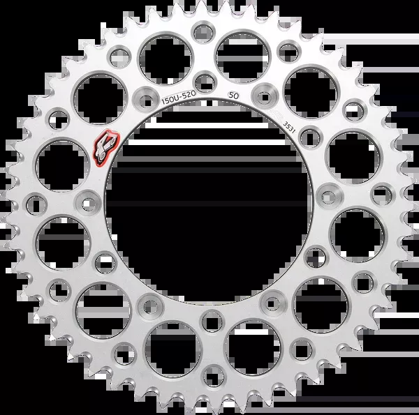 Renthal Rear Sprocket – Aluminum – 50 Tooth – Silver – Honda/Yamaha