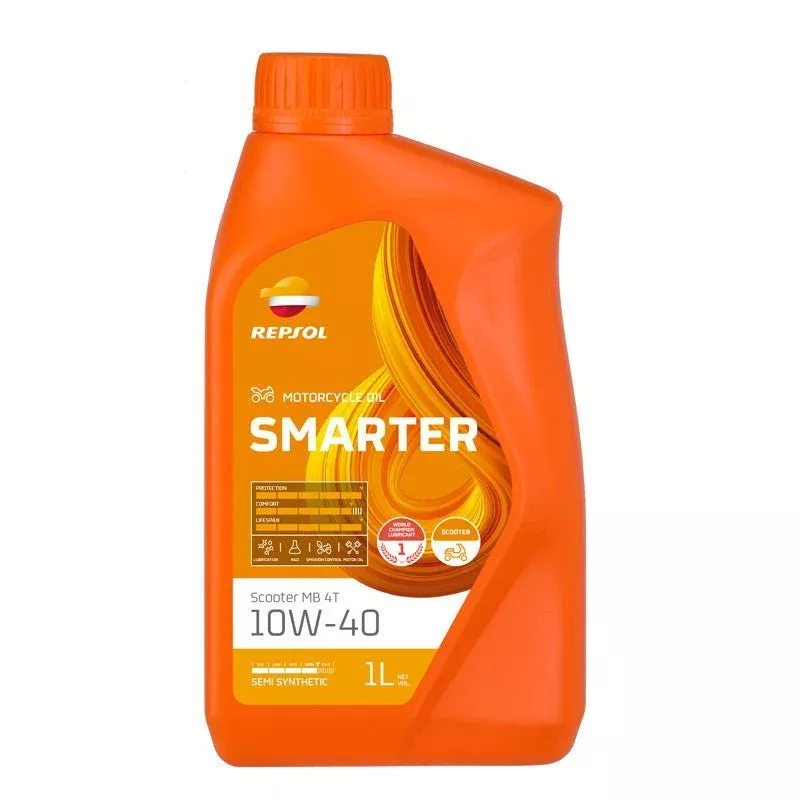 Repsol Semi-Synthetic 4T Engine Oil Smarter MB 10W40 (1L)