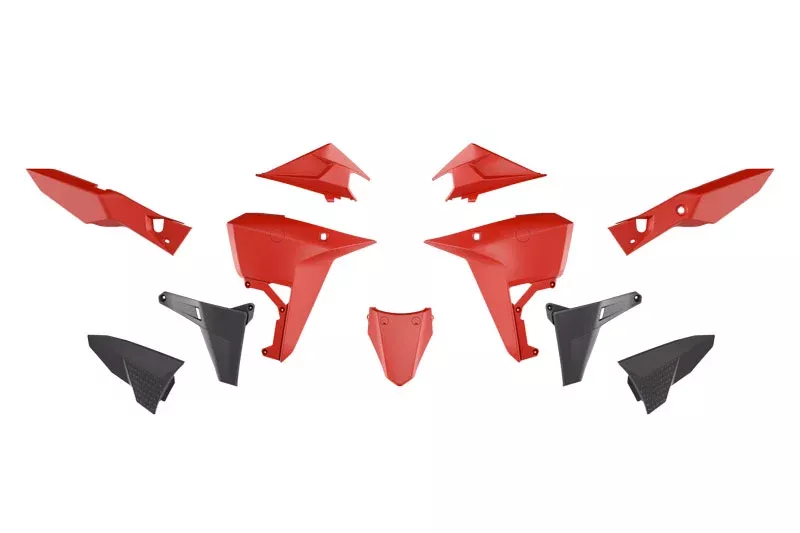 REVOLUTION PLASTIC KIT RED & BLACK, 24-26 KOVE 800, R-TECH R-KITKOV-RG1-025