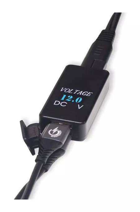 RidePower SAE-Dual USB Adapter with Digital Voltage Indicator